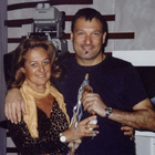 maggio2005 - Luca in uno studio tv con l'antropologa Agnese Sartori, sua grandissima amica